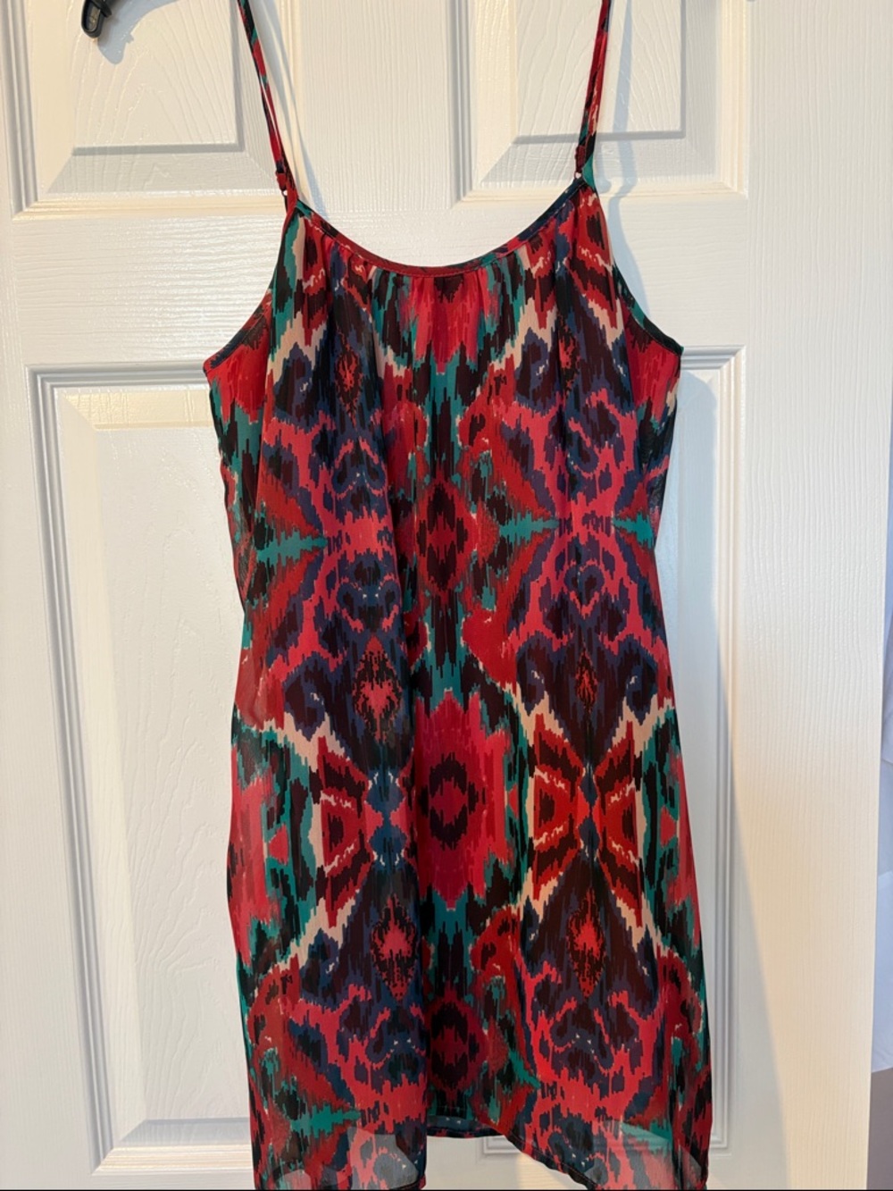 19 Cooper Red and Teal Printed Slip Dress
